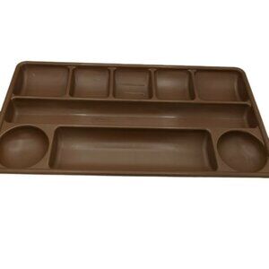 Vintage Desk Plastic Desk Divided Drawer Tray 17" x 9" 9 sections